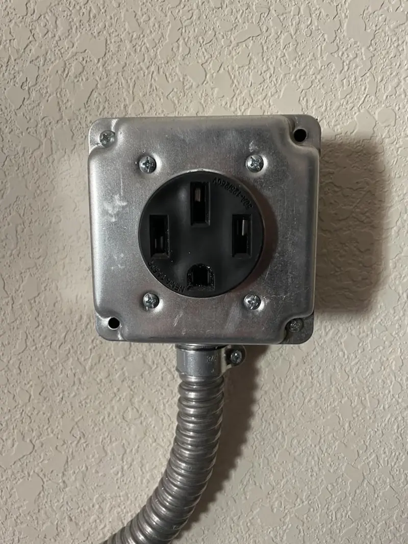 NEMA 14-50 outlet installed for Smart Home Electrical in Hutto